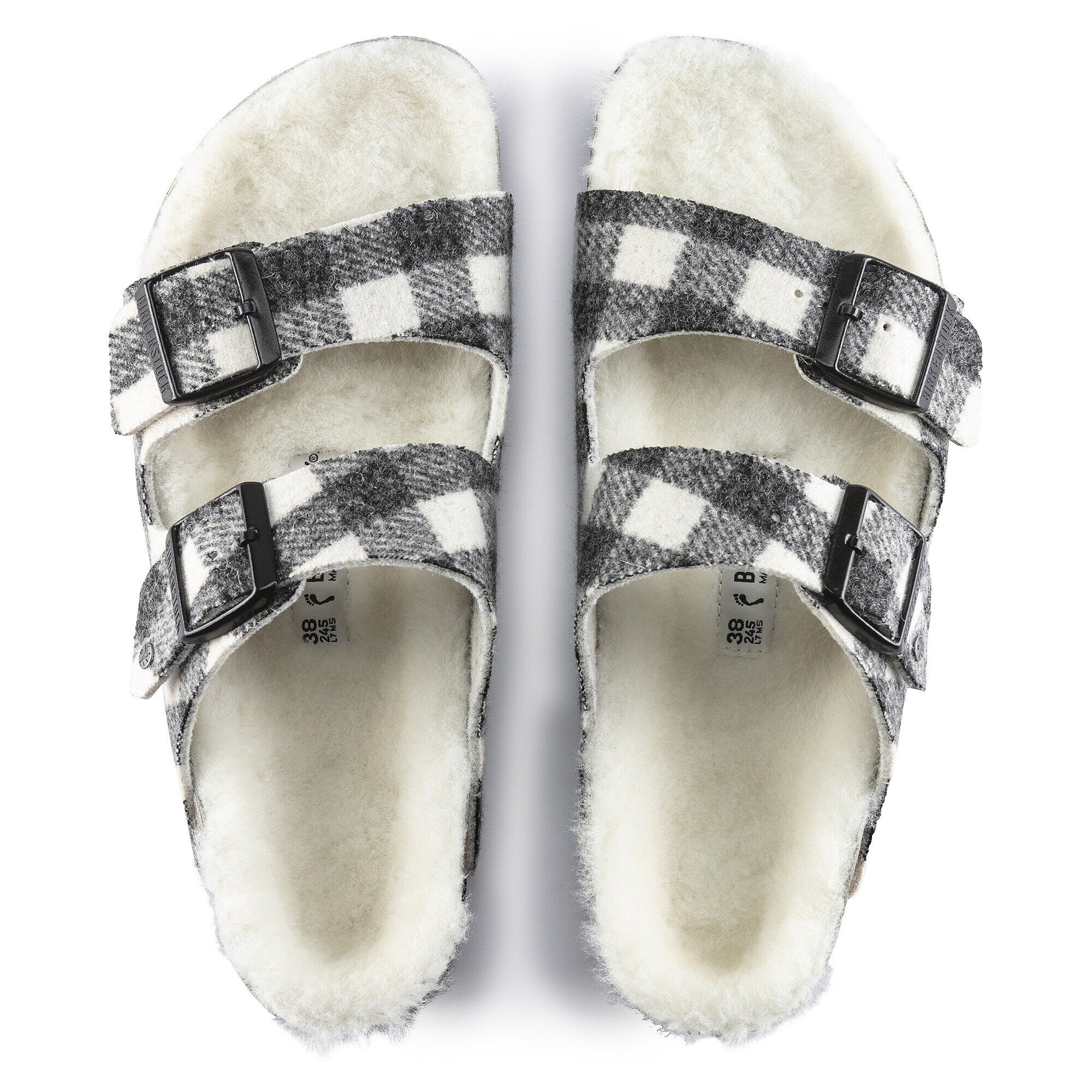 Alternative view of Arizona Shearling Suede Leather-Shearling Plaid White