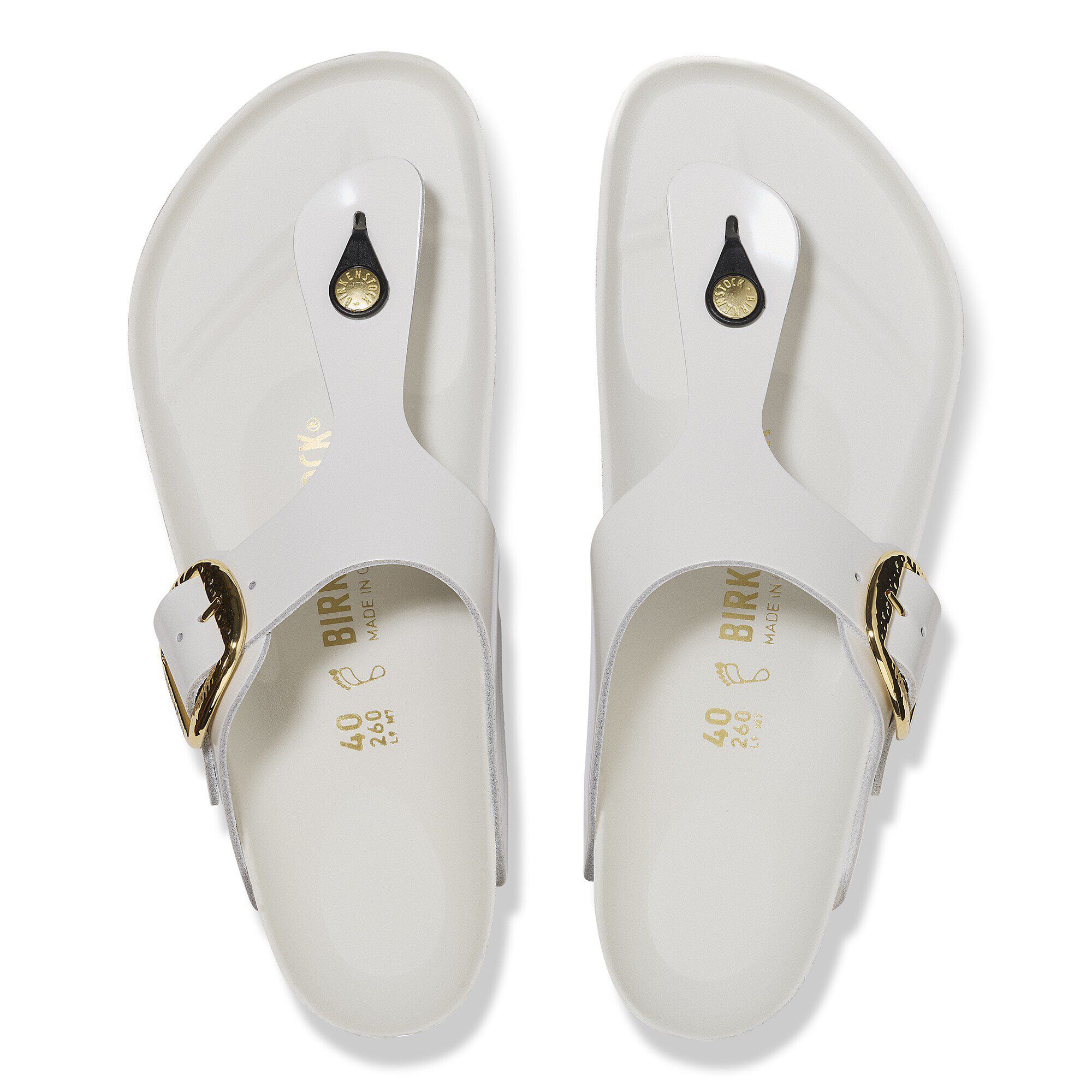 Alternative view of Gizeh Hammered Big Buckle Natural Leather Patent High Shine Antique White