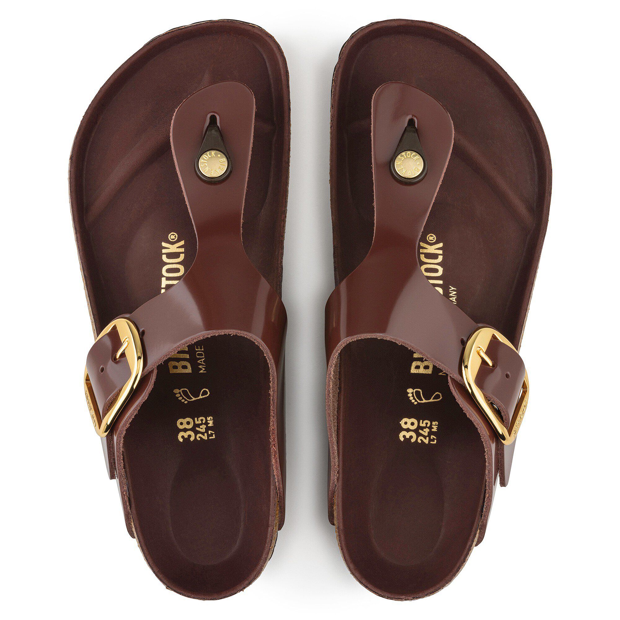 Alternative view of Gizeh Big Buckle Natural Leather Patent High Shine Chocolate