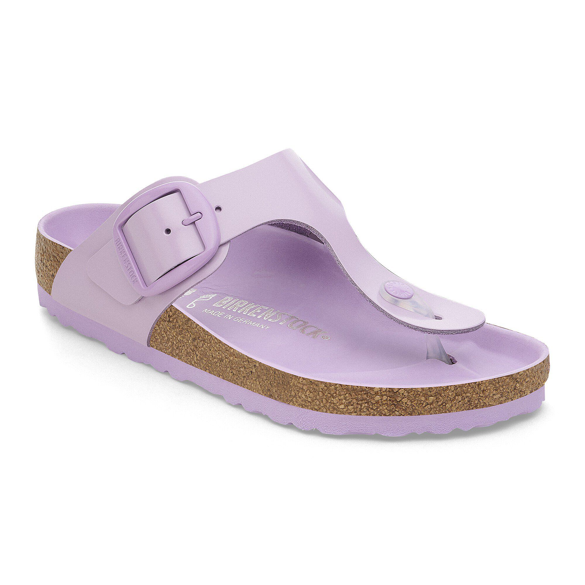 Gizeh Big Buckle Natural Leather Patent High-Shine Crocus