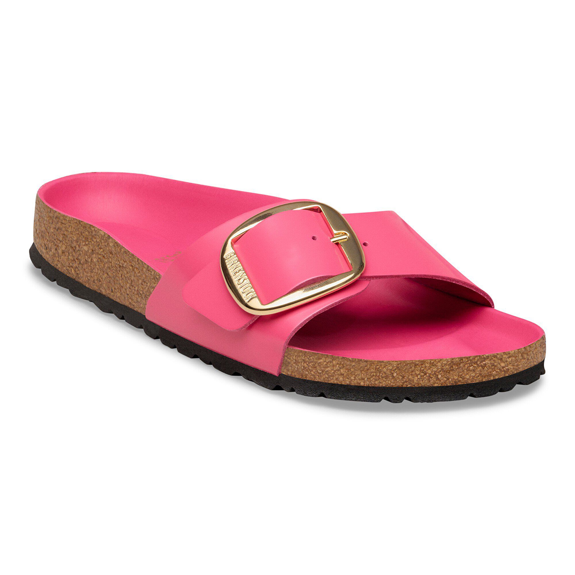 Madrid Big Buckle Natural Leather Patent