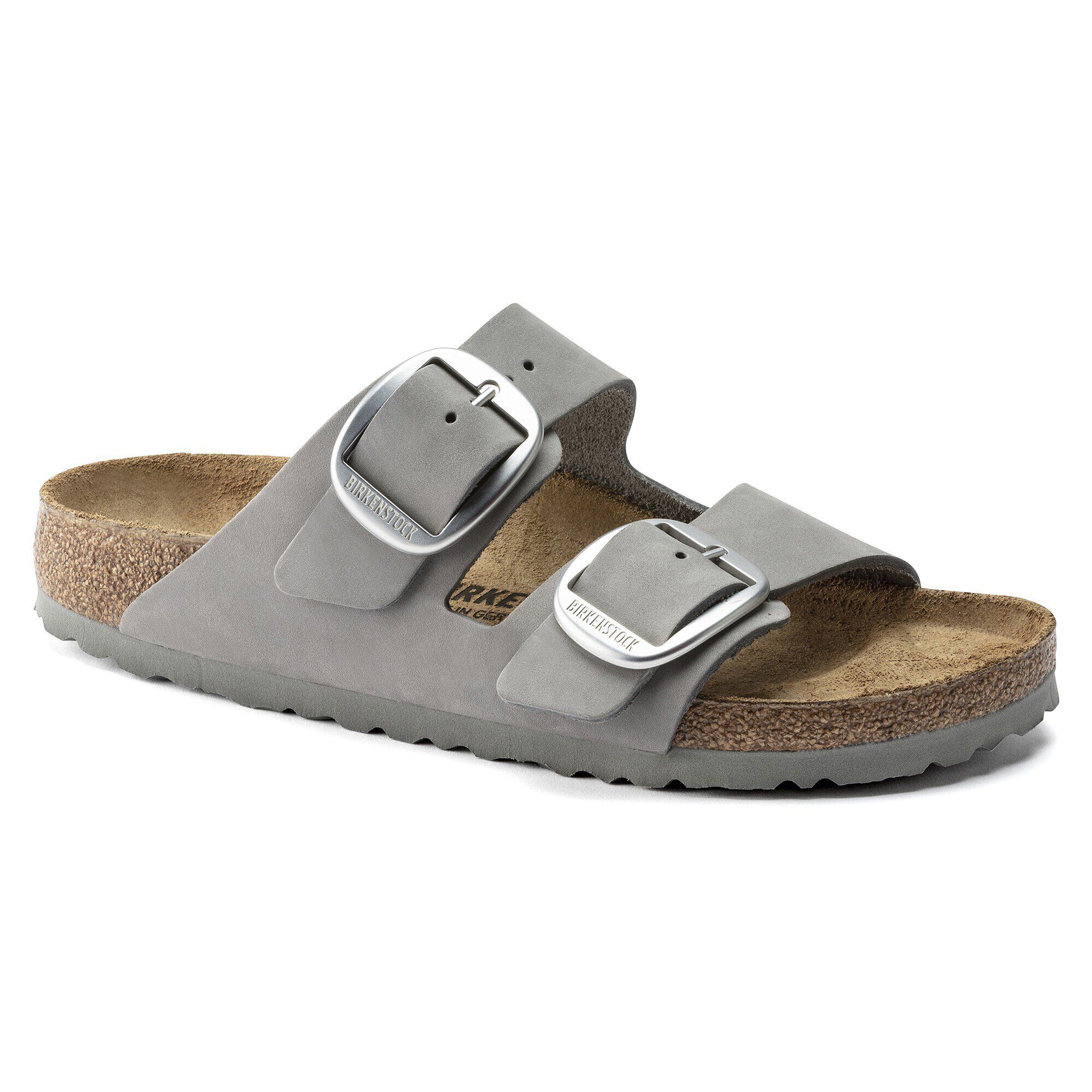 Arizona Big Buckle Nubuck Leather Dove Gray